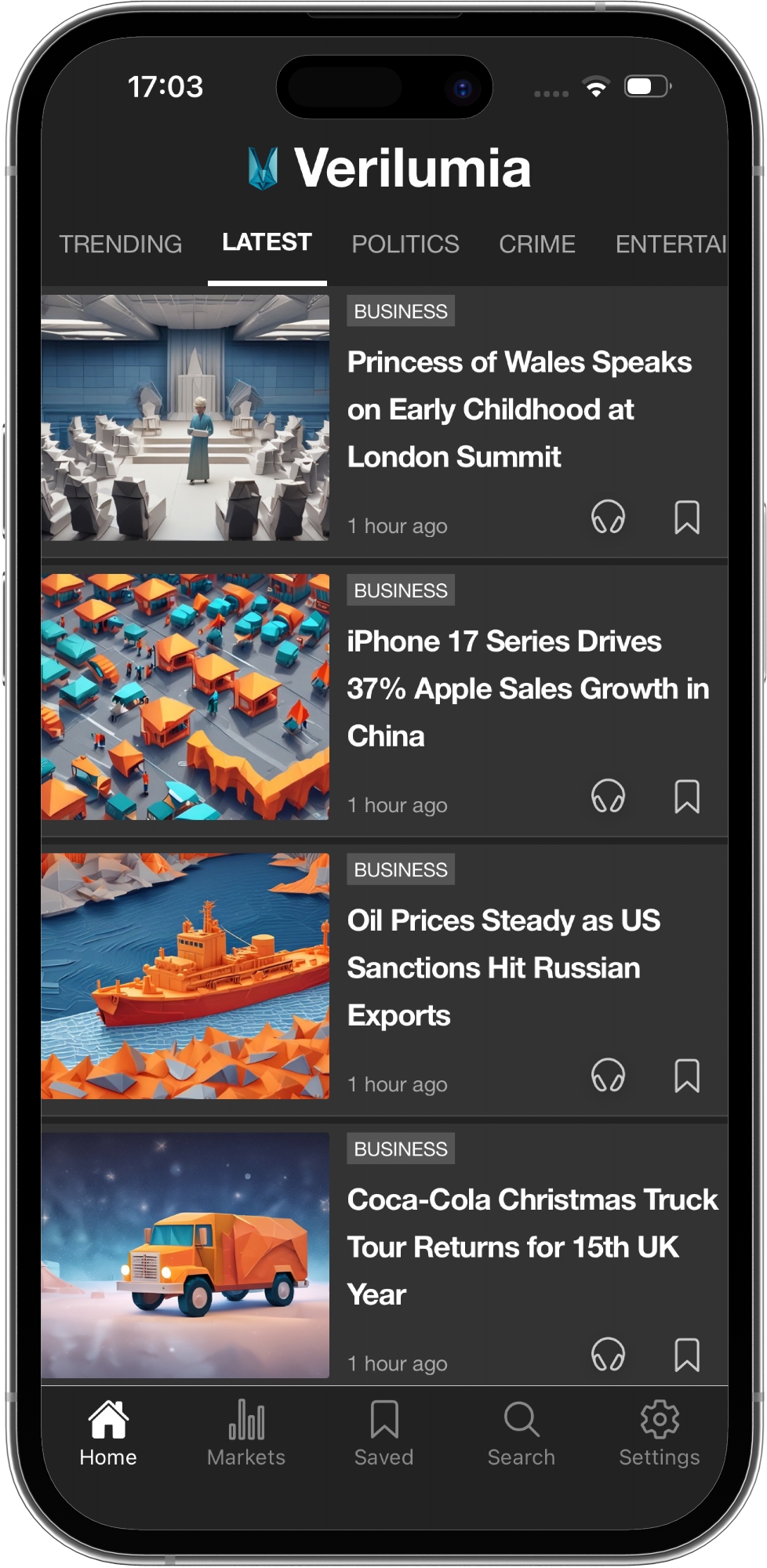 Verilumia app interface